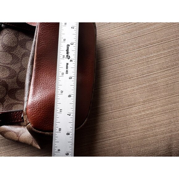 Coach C4120 Pennie Backpack Signature Canvas Brown Leather Drawstring Snap Close - Picture 14 of 16